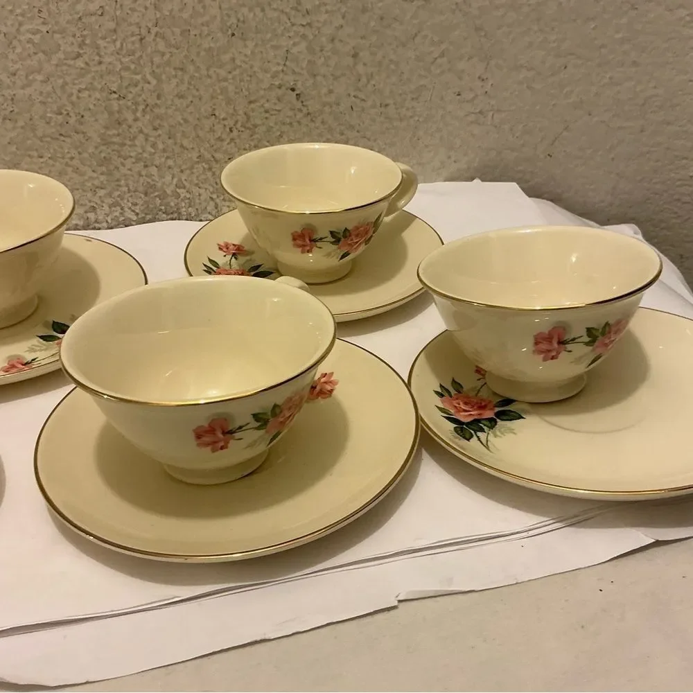 Taylor Smith Taylor Summer Rose tea cup and saucers set of 5